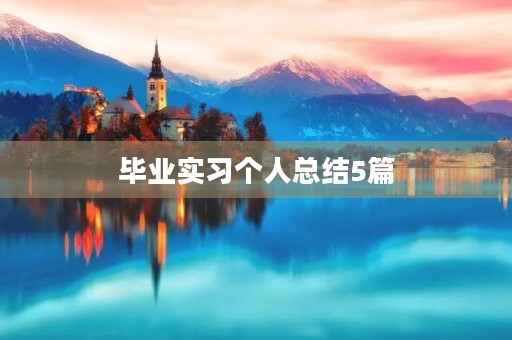 毕业实习个人总结5篇 毕业实习个人总结5篇
