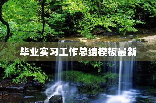 毕业实习工作总结模板最新 毕业实习工作总结模板最新