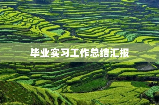 毕业实习工作总结汇报 毕业实习工作总结汇报