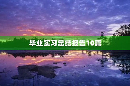 毕业实习总结报告10篇