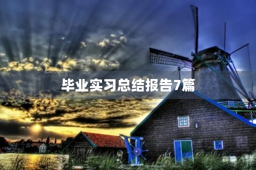 毕业实习总结报告7篇