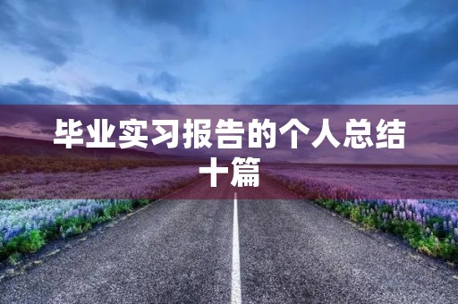 毕业实习报告的个人总结十篇
