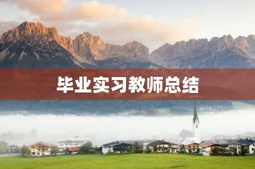 毕业实习教师总结