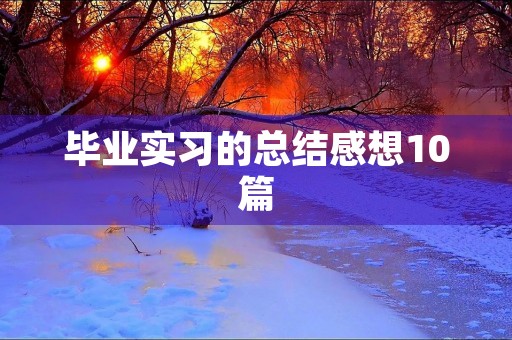 毕业实习的总结感想10篇 毕业实习的总结感想10篇