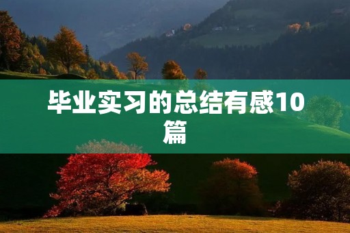 毕业实习的总结有感10篇 毕业实习的总结有感10篇