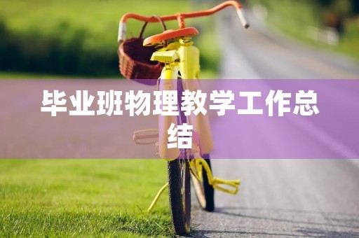 毕业班物理教学工作总结