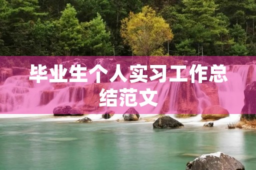 毕业生个人实习工作总结范文 毕业生个人实习工作总结范文