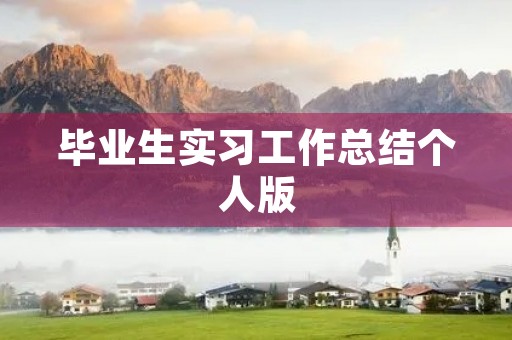 毕业生实习工作总结个人版