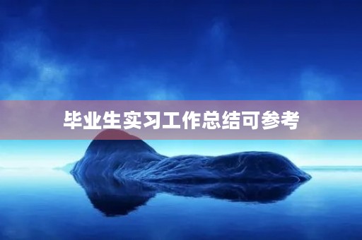 毕业生实习工作总结可参考