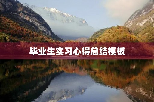 毕业生实习心得总结模板
