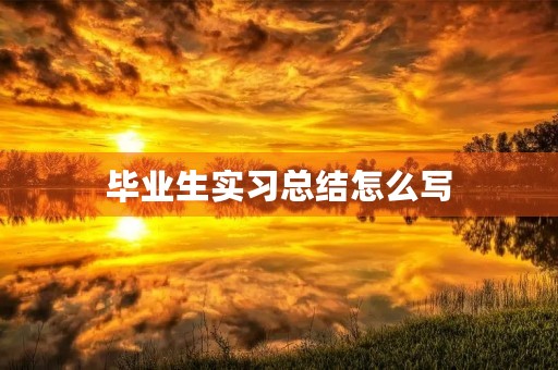 毕业生实习总结怎么写