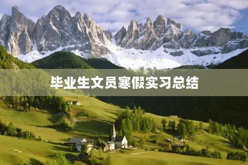 毕业生文员寒假实习总结