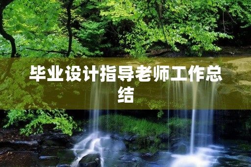 毕业设计指导老师工作总结