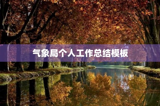 气象局个人工作总结模板