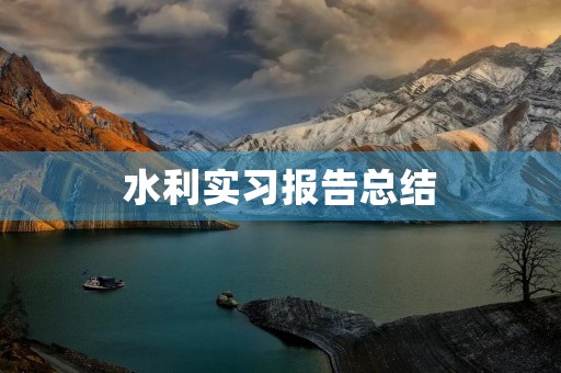 水利实习报告总结
