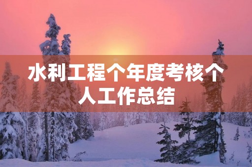 水利工程个年度考核个人工作总结