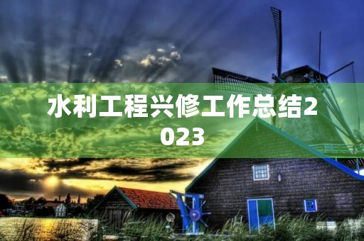 水利工程兴修工作总结2023