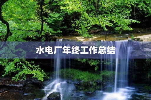水电厂年终工作总结 水电厂年终工作总结