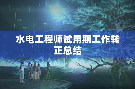 水电工程师试用期工作转正总结