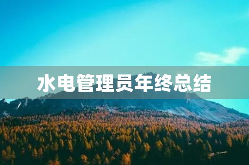 水电管理员年终总结