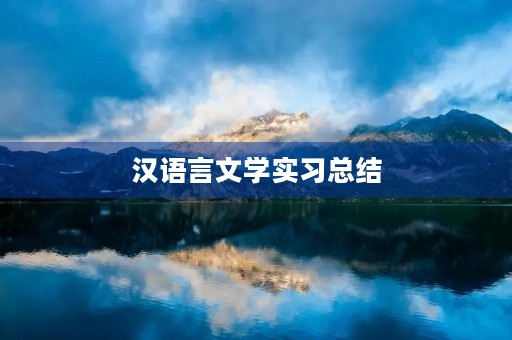 汉语言文学实习总结