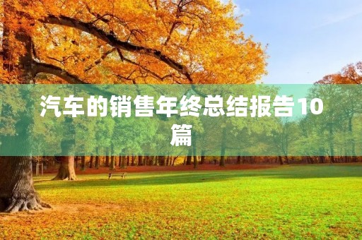 汽车的销售年终总结报告10篇