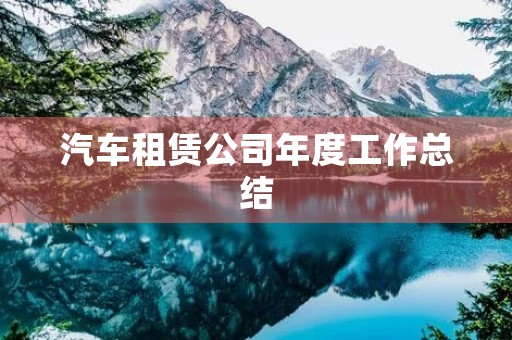汽车租赁公司年度工作总结