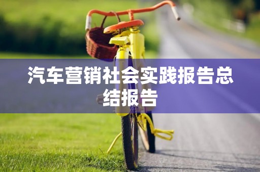汽车营销社会实践报告总结报告