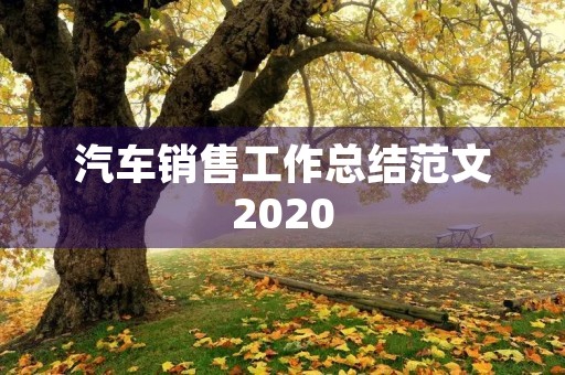汽车销售工作总结范文2020