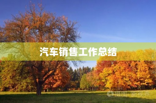 汽车销售工作总结(7篇)