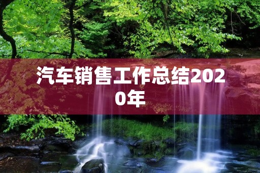 汽车销售工作总结2020年