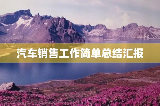 汽车销售工作简单总结汇报