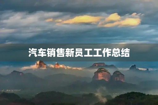 汽车销售新员工工作总结