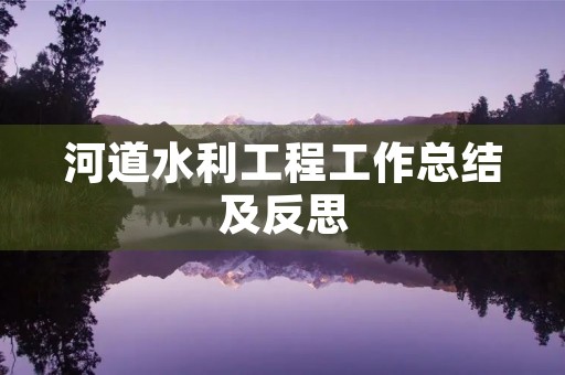 河道水利工程工作总结及反思