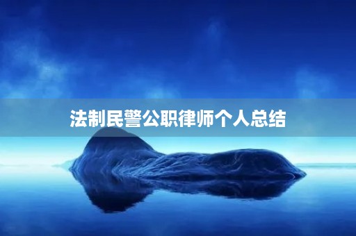 法制民警公职律师个人总结