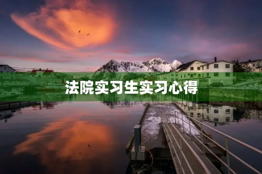 **实习生实习心得