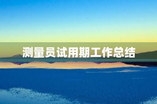 测量员试用期工作总结