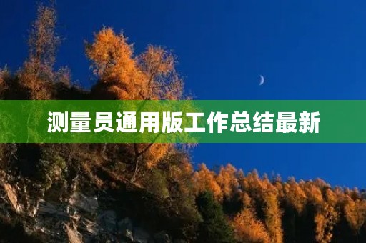 测量员通用版工作总结最新