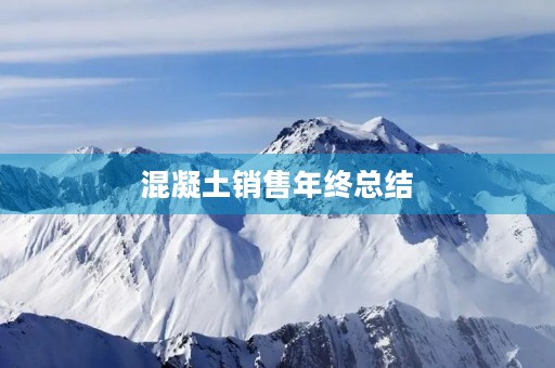 混凝土销售年终总结 混凝土销售年终总结