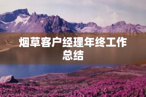 烟草客户经理年终工作总结