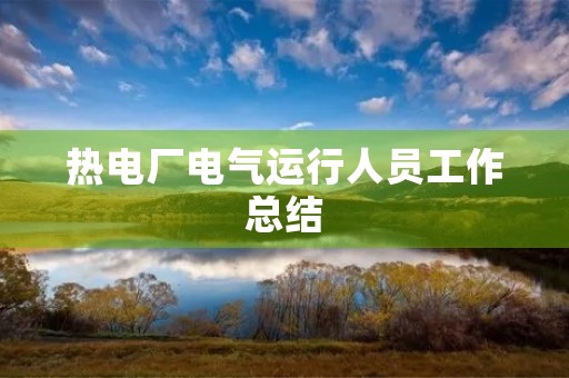 热电厂电气运行人员工作总结