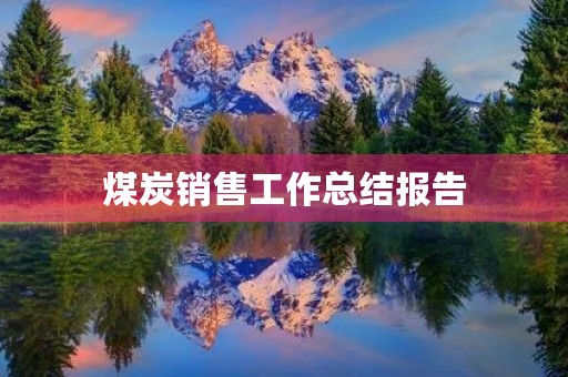煤炭销售工作总结报告