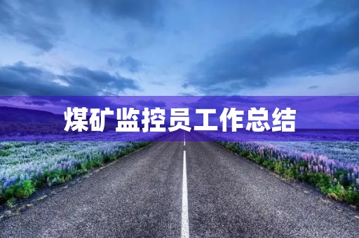 煤矿监控员工作总结