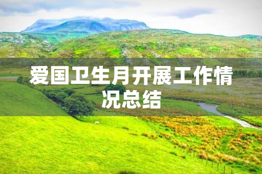 爱国卫生月开展工作情况总结