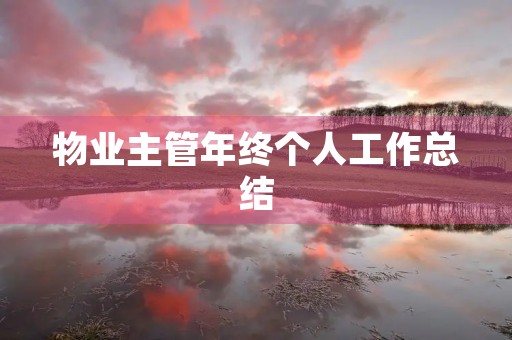物业主管年终个人工作总结（17篇）