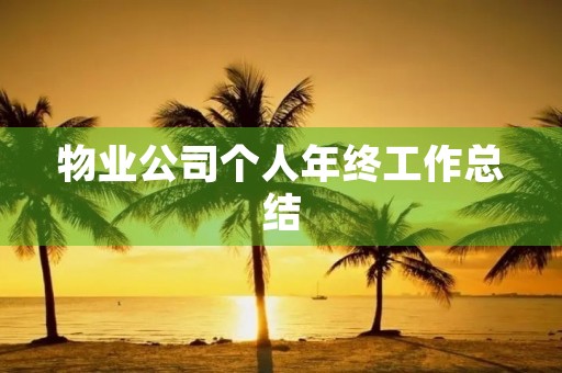物业公司个人年终工作总结