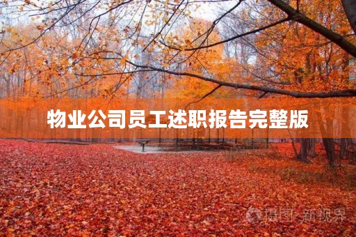 物业公司员工述职报告完整版