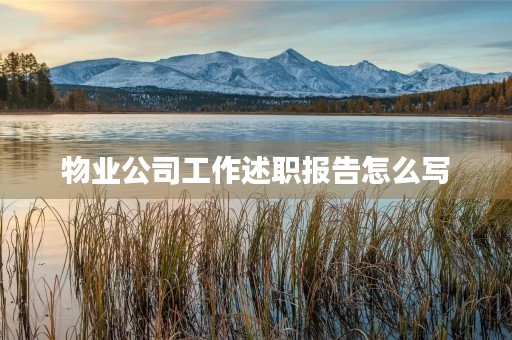 物业公司工作述职报告怎么写 物业公司工作述职报告怎么写