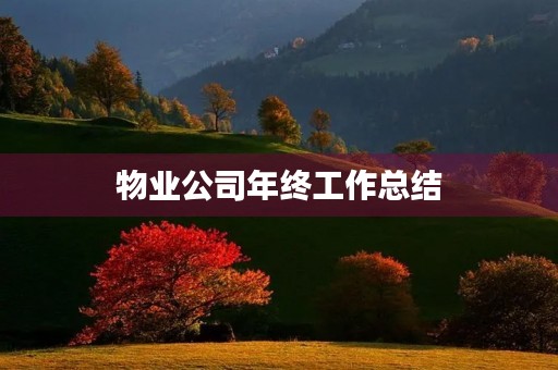 物业公司年终工作总结(7篇)