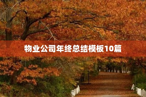 物业公司年终总结模板10篇